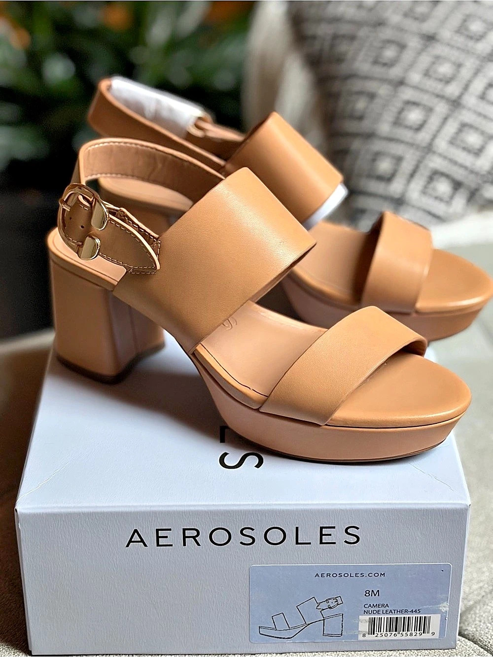 Aerosoles Camilla Platform Wedge Sandals in Brown US 8M NWT